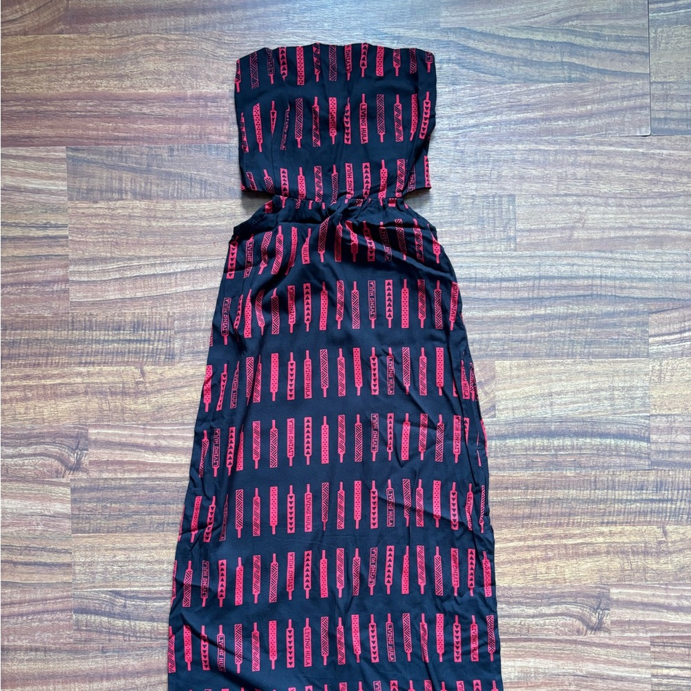 Living Hula Black and Red ‘Ohe Kapala Kids Maxi Dress